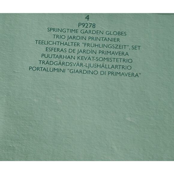 Vintage New Partylite Springtine Garden Globes with Wooden Tray Cottagecore Boho - Picture 7 of 7